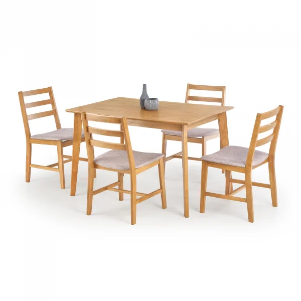Set tavolo 120x80cm + 4 sedie moderno rovere cappuccino Arona
