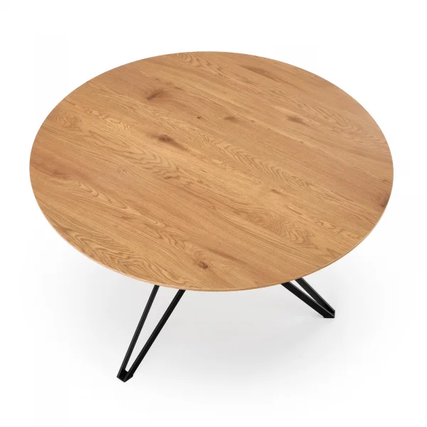 Tavolo da pranzo rotondo 120x120cm rovere dorato nero Margherita Gihome®