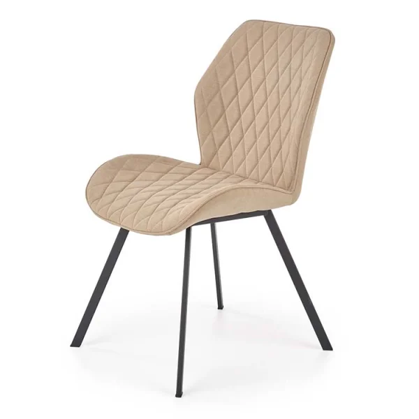 Sedia imbottita in tessuto beige Raven
