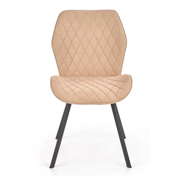 Sedia imbottita in tessuto beige Raven