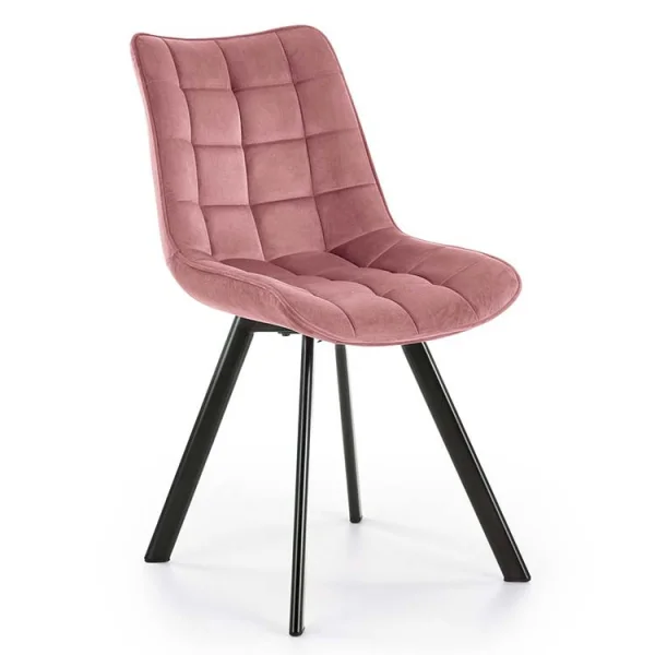 Sedia imbottita in velluto rosa industrial Tessa