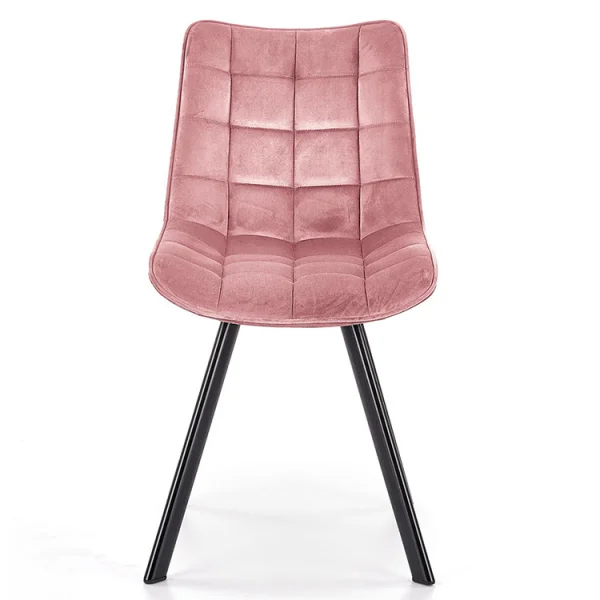 Sedia imbottita in velluto rosa industrial Tessa