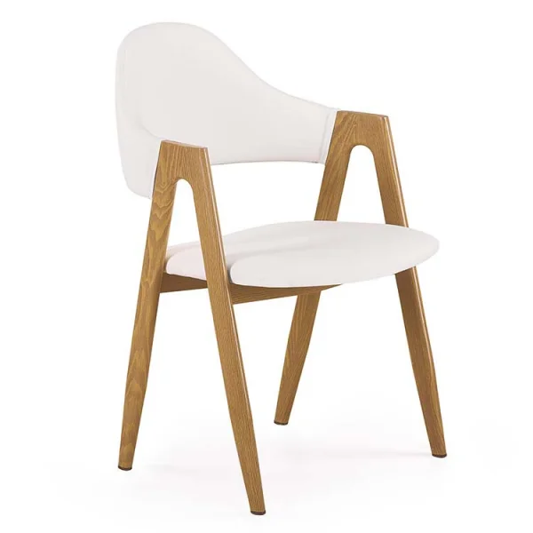 Sedia in ecopelle bianco rovere Elvis
