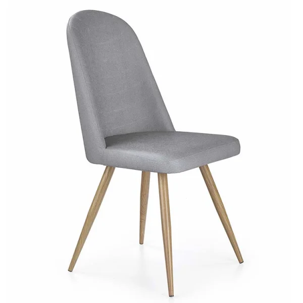 Sedia da pranzo in ecopelle grigia rovere miele Romea