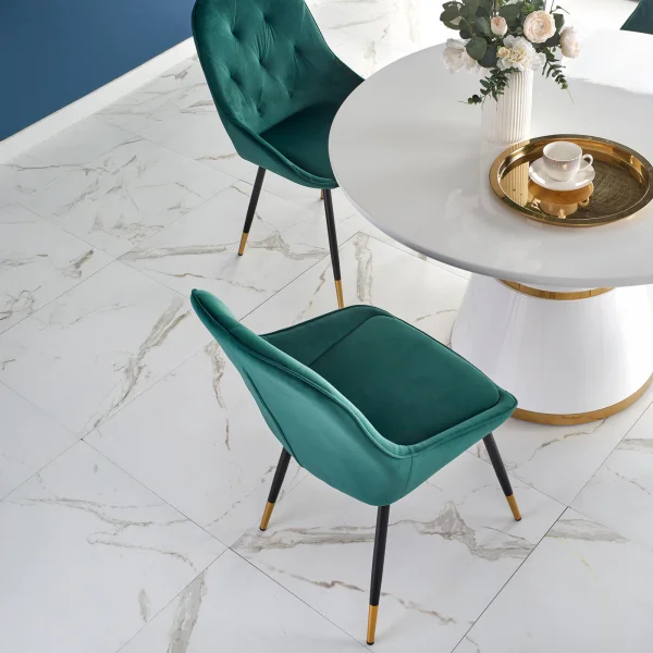 Tavolo rotondo 120x120cm da pranzo bianco laccato acciaio oro Ruby