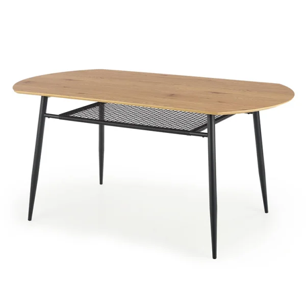Tavolo 160x90cm da pranzo moderno rovere dorato nero Wilson