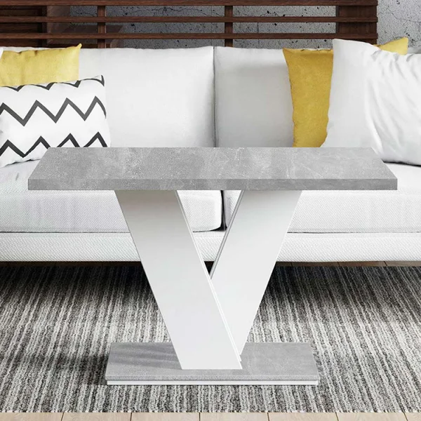 Tavolino da salotto 100x70cm bianco effetto marmo Amilia