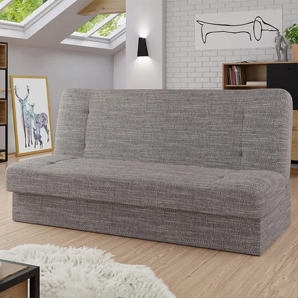 Divano letto 2 posti matrimoniale senza braccioli 192cm grigio beige Joby