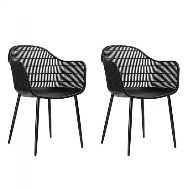 Set 2 sedie sala da pranzo in polipropilene nero Granada