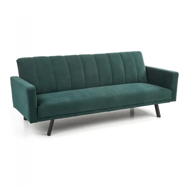 Divano letto 3 posti 192x82 cm velluto verde scuro Nespolo