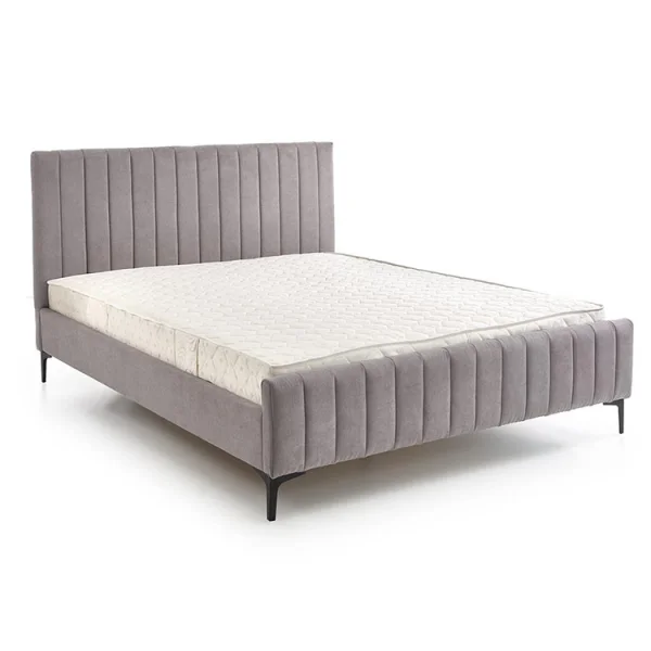 Letto matrimoniale imbottito 160x200cm grigio chiaro Varano