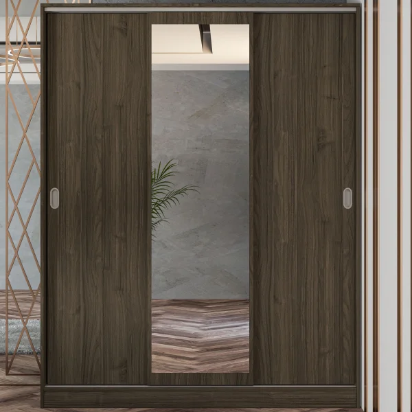 Armadio 150x191h cm scorrevole con specchio noce Collodi
