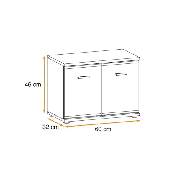 Armadio basso 2 ante Arizona, San Francisco, New York, California Gihome®