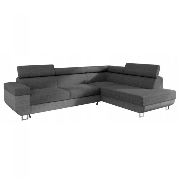 Divano letto angolare destra 5 posti 253x188cm grigio Almese