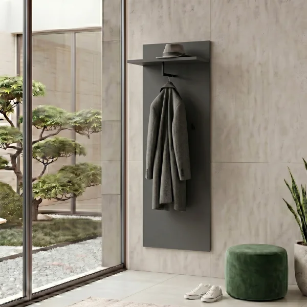 Pannello parete con mensola e appendiabiti 60x157h cm antracite California Gihome®