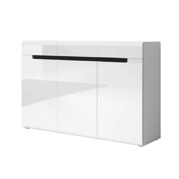 Comò moderno 3 ante 137x92cm bianco lucido Dubai Gihome®