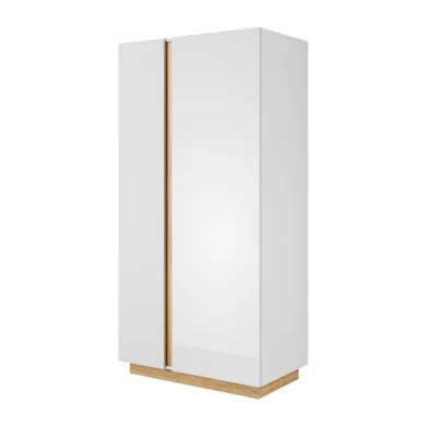 Armadio soggiorno 97x194cm 2 ante bianco lucido rovere Noa Gihome®