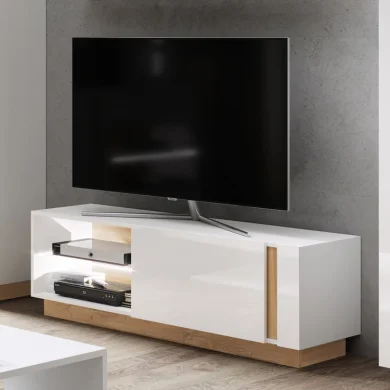 Mobiletto 138x46cm porta tv soggiorno bianco rovere Noa Gihome®