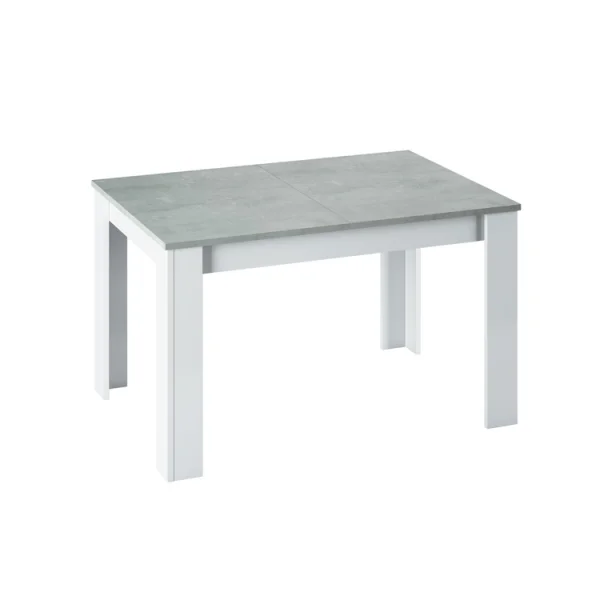 Tavolo 140/190cm allungabile moderno bianco opaco cemento Zander