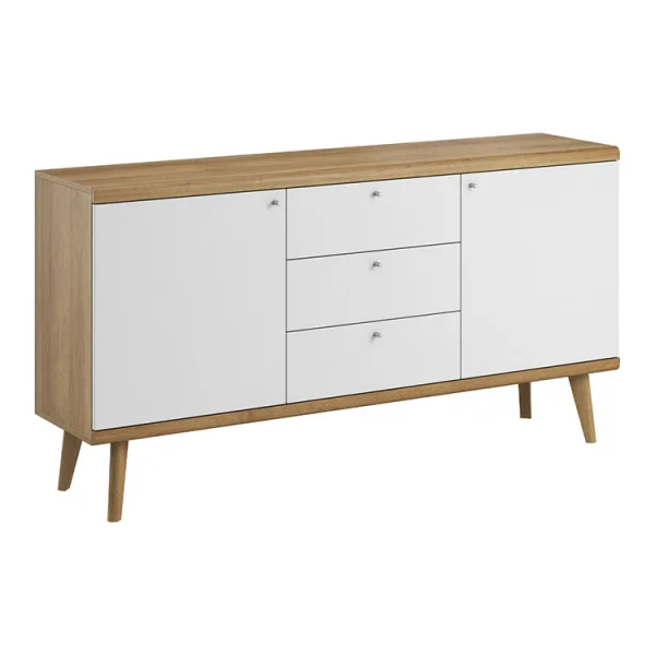 Credenza 160x83cm moderna 2 ante rovere bianco Menfi Gihome®