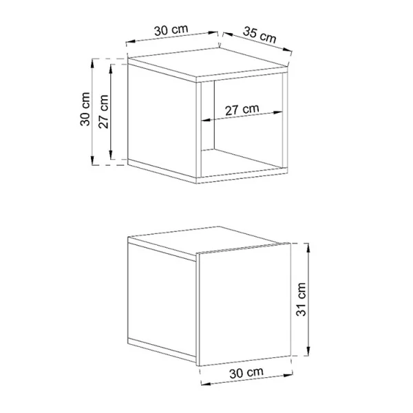 Cubotto 30x30cm da parete 1 anta antracite Erice Gihome®