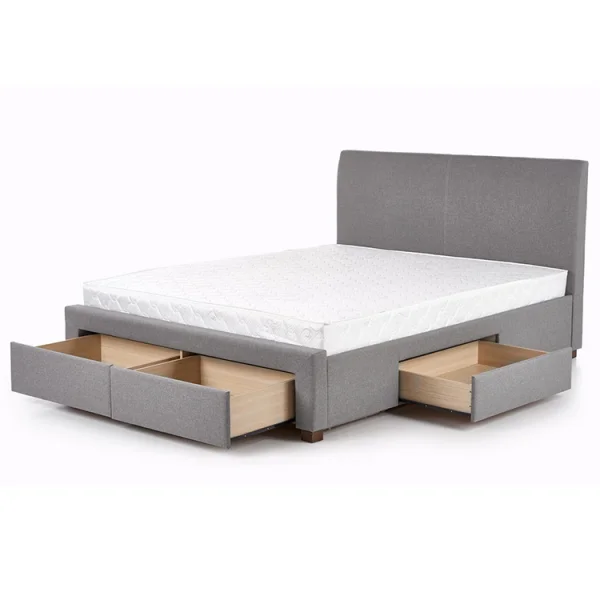 Letto alla francese in tessuto 140x200cm grigio Mestre Gihome®