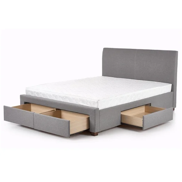 Letto matrimoniale in tessuto con cassettoni 160x200cm grigio Mestre Gihome®