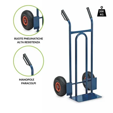 Carrello portapacchi con ruote solleva fino a 200kg in acciaio Xina