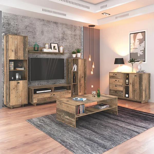 Credenza 120x85cm moderna con cassetti legno vecchio antico West Gihome®