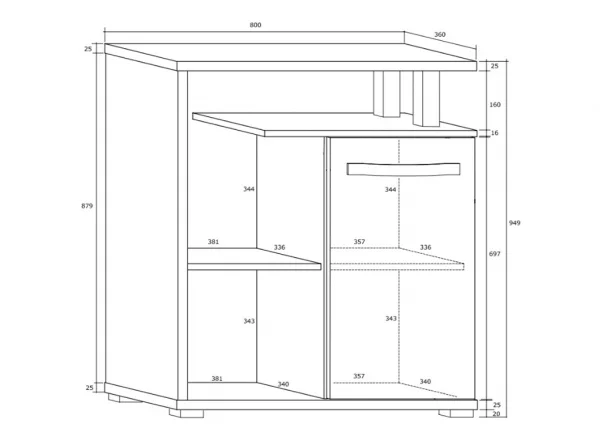 Mobile ingresso 80x95cm bianco opaco nero lucido Lexy