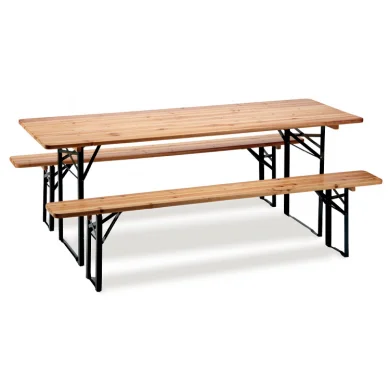Set tavolo 200x80cm+ panche da bar richiudibili verde scuro legno Good
