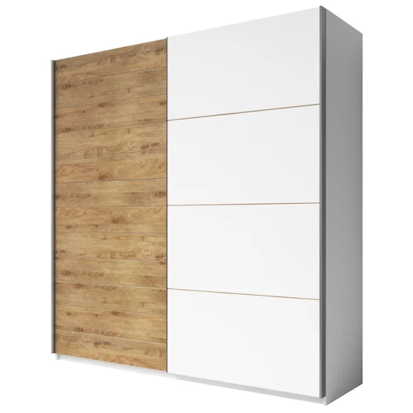 Armadio 270x210cm 2 ante scorrevoli bianco opaco rovere Nexus Gihome®