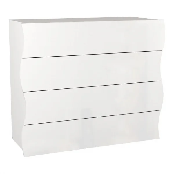 Cassettiera 90x80cm moderna bianco laccato lucido Sea Gihome®