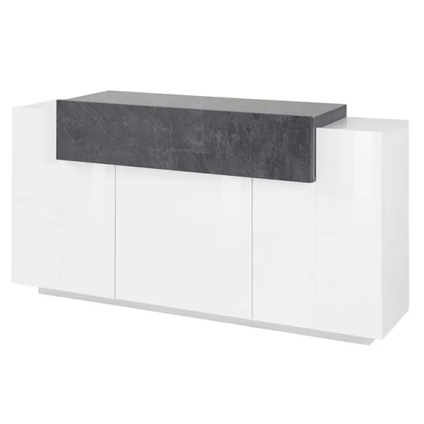 Credenza moderna 160x86cm 3 ante bianco ossido Milos Gihome®