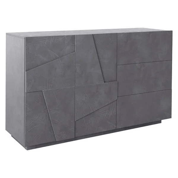 Credenza 143x86cm moderna 2 ante 3 cassetti ossido Zenzero Gihome®