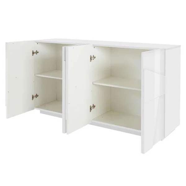 Credenza moderna 4 ante 163x86cm bianco lucido Zenzero Gihome®