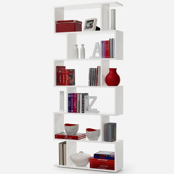 Libreria 80x192cm design moderno bianco opaco Square