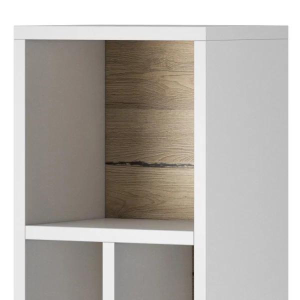 Libreria moderna design 32x159cm bianco rovere Tahiti