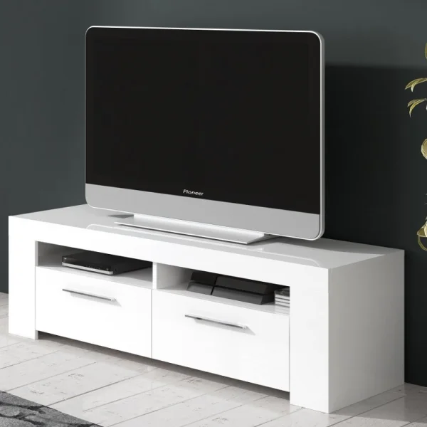 Mobile porta tv moderno soggiorno 120x40cm bianco opaco Creta