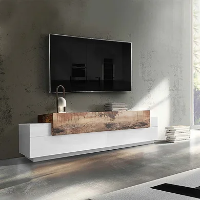 Mobile porta tv 200x52cm moderno soggiorno bianco pero Milos Gihome®