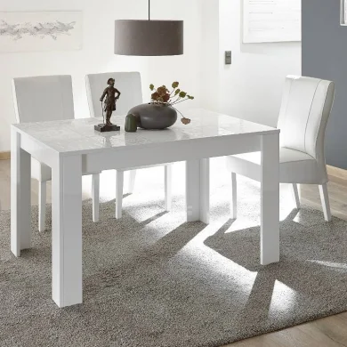 Tavolo da pranzo allungabile 180/228cm bianco laccato lucido Paradise