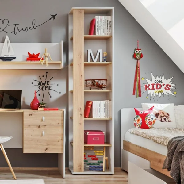 Libreria a colonna da parete 49x198cm grigio rovere Amabel Gihome®