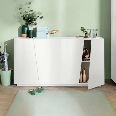 Credenza moderna 4 ante 159x86cm bianco lucido Candia Gihome®