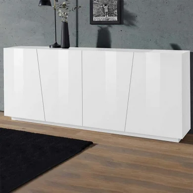 Credenza moderna 4 ante 200x86cm bianco lucido Candia Gihome®