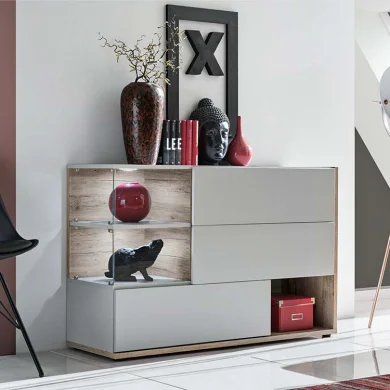 Credenza 120x77cm moderna quercia grigio opaco Oviedo Gihome®