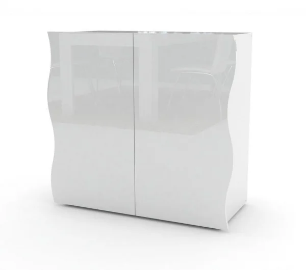 Credenza 90x81cm 2 ante moderna bianco lucido Sea Gihome®