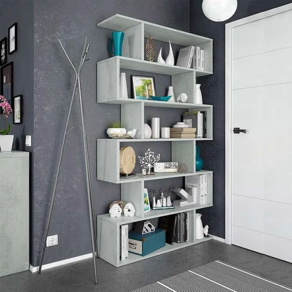 Libreria 80x192cm da parete soggiorno design cemento Shelf