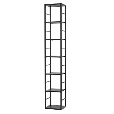 Scaffale sospeso da parete 6 ripiani 30x176cm nero opaco in metallo Misaki Gihome®