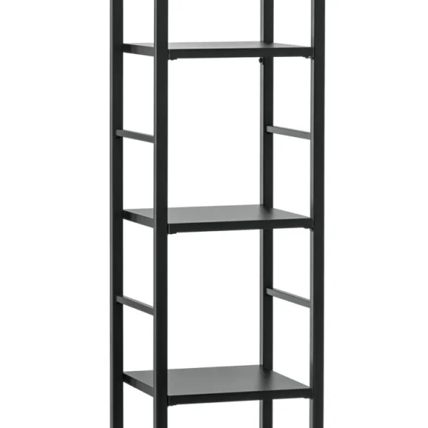 Scaffale sospeso da parete 6 ripiani 30x176cm nero opaco in metallo Misaki Gihome®