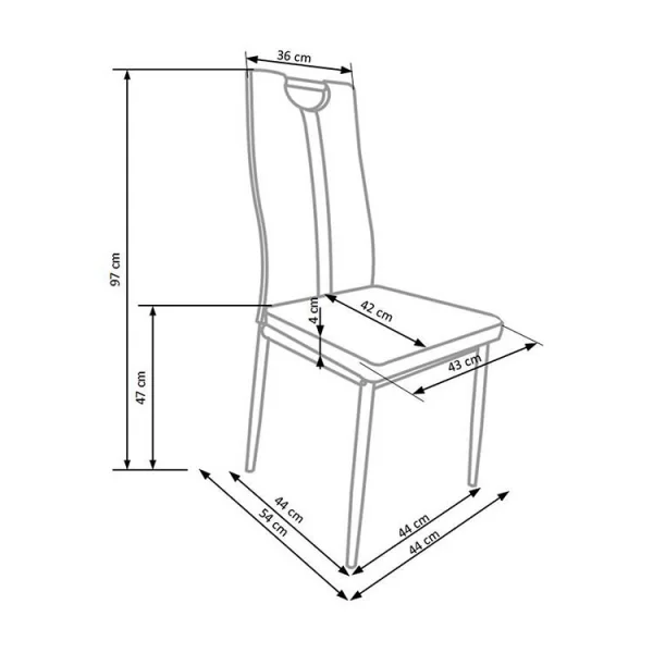 Set 4 sedie da pranzo moderne in ecopelle marrone Ginevra Gihome®